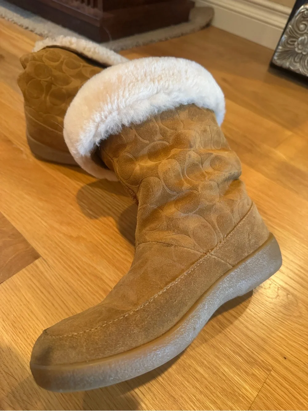 Coach “Teri” Winter Boots.  Versatile suede and sheared wool lined.